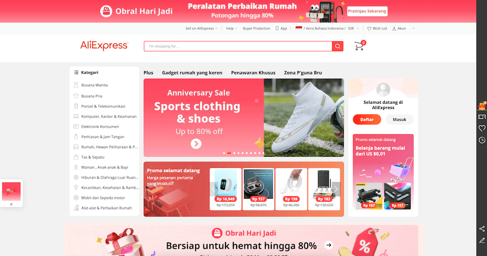 supplier sepatu import